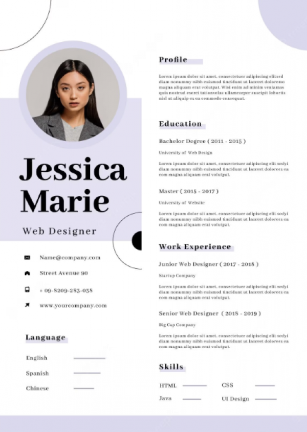 Desain CV Minimalis